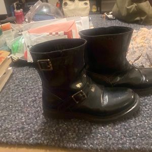 Doc marten motorcycle style paten leather